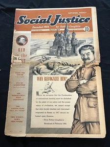 Social Justice National Weekly March 6 1939 Father Coughlin - Imagen 1 de 8