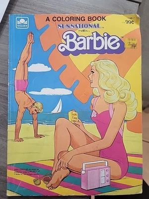 Vintage Barbie Malibu BarbieA Big Coloring Book 80s Used Doll Collectible - Image 1 of 4