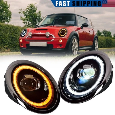 Faros LED de haz alto bajo DRL para BMW Mini Cooper R50 R52 R53 2002-2007 Foto 1 de 4
