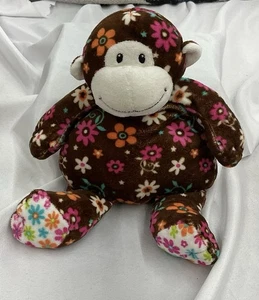 Mary Meyer Cocoa Monkey Soft Plush Brown Floral Flower Pink Stuffed Lovey - Picture 1 of 9