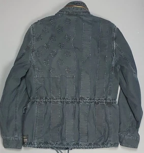 Ralph Lauren Military Jacket Parka Size Small Blue Stars & Stripes Flag - Picture 1 of 7