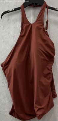 NWT LA Blanca Women's Tankini Top Swim Adjustable Strap Brown Size 22W - Image 1 of 3