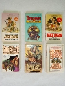 6 Lot Logan North Dakota South Border Roberts Gunsmith Evans Longarm Westerns pb - Picture 1 of 12