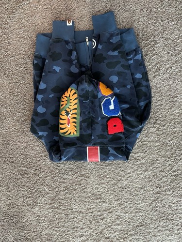 A BATHING APE (BAPE) Felpa con cappuccio bape blu navy extra large