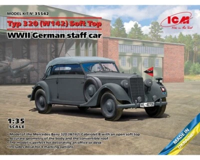 ICM Typ 320 (W142) Soft Top WWII German staff car 1:35 35542 modellismo - Immagine 1 di 4