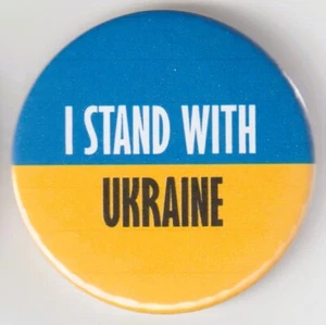 I stand with Ukraine! Solidarity badge with Ukrainian nation 2022 Russia war pin - Picture 1 of 1