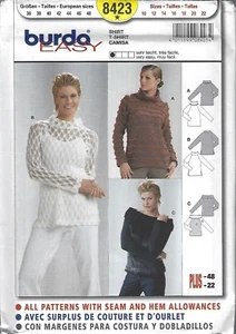 Burda 8423 Sewing Pattern - Blouse/Shirt - Misses Sizes 10-22- Brand New - Uncut - Picture 1 of 2