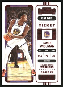 2022-23 Panini Contenders Game Ticket Red #41 James Wiseman