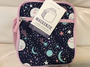 Pottery Barn Kids Mackenzie Classic Lunch Bag Pink Navy Glow in the Dark Moons  - Picture 1 of 1
