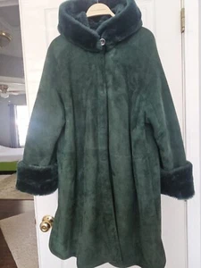 Hana K Real Shearling Sheepskin Made In Italy Coat With A Hood - Picture 1 of 21