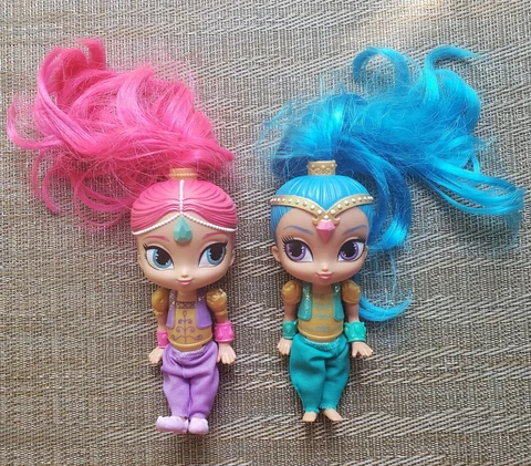 Lot of 2 Shimmer And Shine Brushable Doll Figures Nickelodeon Viacom Bundle Cover
