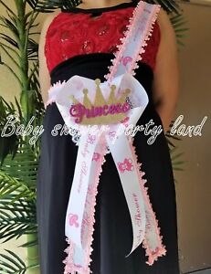 Mommy To Be Sash | It's a Girl Sash | Princess Crown | Pink Ribbon Corsage 
