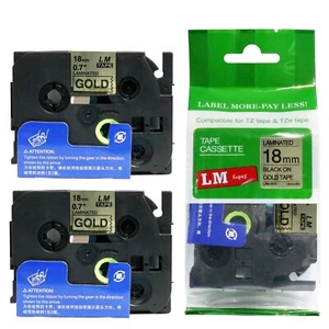 Paquete de 2 impresoras P-touch modelo PT9500PC, PT-9500PC negras sobre oro reflectantes de 18 mm - Imagen 1 de 1