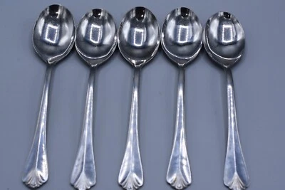 Farberware BAYPORT Juego de 5 cucharas soperas ovaladas de acero inoxidable de 7-3/8" PB3-5 Foto 1 de 4