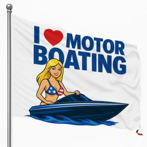 I Love Motor Boating Flag 3x5 ft Polyester American Flag Banner Decor NEW USA - Picture 1 of 5