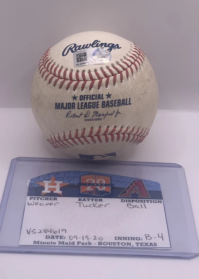 KYLE TUCKER Game Used Baseball - Houston Astros vs. Arizona Diamondbacks 9/19/20 - Image 1 of 4