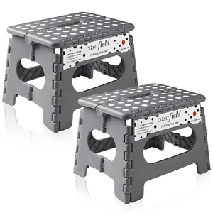 Casafield 2-Pack 9" Collapsible Gray Kids' Folding Step Stools 14401561 - Picture 1 of 1