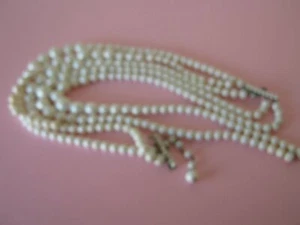 FAUX PEARL BEAD NECKLACE BITS & PIECES RHINESTONE VINTAGE REPAIR CRAFT - Picture 1 of 7