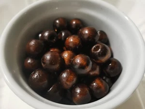 100pcs 16mm x 14mm WOODEN Round Spacer Hole: 4.5mm Wood Beads - DARK BROWN X14 - Picture 1 of 1