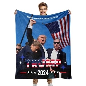 Trump Microplush Fleece Bed Blanket Lightweight Ultra Soft Throw 30x40, 50x60 in - Picture 1 of 10