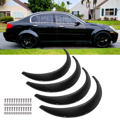 For Infiniti G35 G37 Coupe Sedan Flexible Car Fender Flare Wide Kit Matte Black - Image 1 of 4