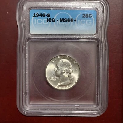 1946-S Washington quarter - Certified ICG - MS 66+ - *WOW* Great Value ! - Image 1 of 4