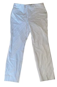 Banana Republic Women’s Sloan Cream W/ Black Pen Stripes Pants Sz 6 NWT - Imagen 1 de 10