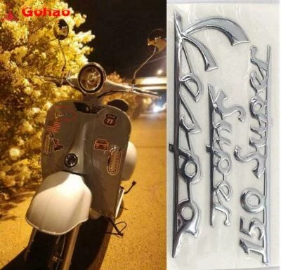 3x Set Piaggio Vespa Super 150 Badge Emblem Logo Decal Stickers Schriftzug - Изображение 1 из 4