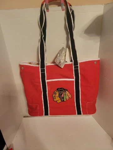 CHICAGO BLACKHAWKS NHL Official Licensed Canvas Tote Bag, Beach,  Tailgate Cover