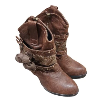 Botas al tobillo LEGACY marrón imitación cuero cremallera lateral tacón bloque para mujer talla 6 sin clasificación Foto 1 de 4