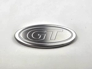 Fits 94-04 MUSTANG BILLET OVAL TRUNK EMBLEM WITH LOGO SHOW QUALITY SATIN FINISH - Foto 1 di 2