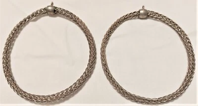 ORECCHINI ARGENTO 925 CERCHI FILIGRANA GRAMMI 10 DIAM. CM. 6,5 SENZA GANCI - Immagine 1 di 3