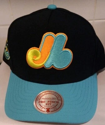 Mitchell And Ness Expos MLB 2 Tone  Anniversary Pro Pinch Snapback Hat Blk/Teal  - Image 1 of 4