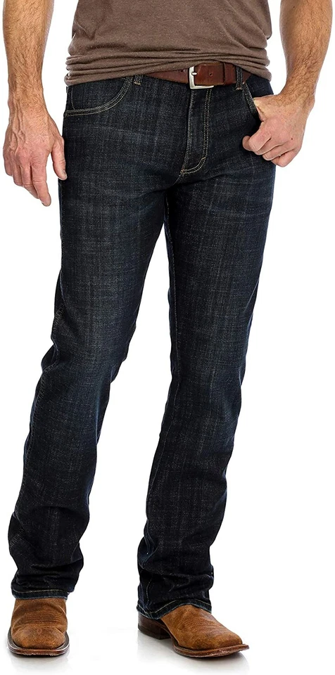 Wrangler Retro Slim Boot Dax Dark Wash Stretch Jeans Mens 40x32 Cowboy 1077MWZDX
