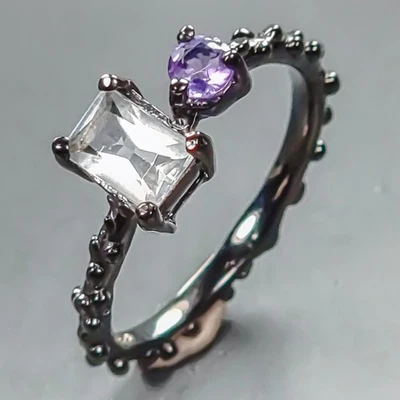 Anillo Topacio Blanco Natural Joyería Única Plata de Ley 925 Talla 5.5/R447466 Foto 1 de 4