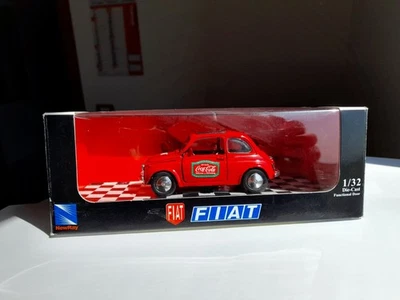 Fiat  Nuova 500-F-del 1957-- New-ray- scala 1/32---" Coca-cola"-rosso-MB -- - Immagine 1 di 3