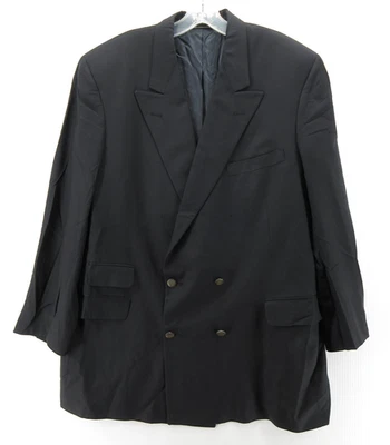 Abrigo Deportivo Vintage Aquascutum Hombres 44 Negro Blazer Lana Doble Pecho Cena * Foto 1 de 4