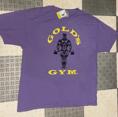 Camiseta Estilo Años 90 Dorado Gimnasio Adulto Talla XL Algodón Púrpura Camiseta Amarilla De Colección Foto 1 de 4