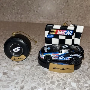 Mark Martin NASCAR datiert Sammlerstück Reifen & Auto Ornament Set 2002 #6 Viagra Pfiz - Bild 1 von 8