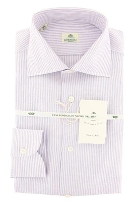Camisa listrada roxa Luigi Borrelli - Fina - 15/38 - (LB4153) - Imagem 1 de 4