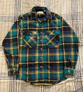 Camicia vintage Gander Mountain manica lunga plaid flanella uomo media made in USA - Foto 1 di 8