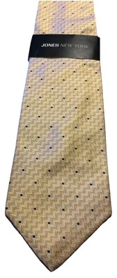 Новый Jones Нью-Йорк 100% шелк галстук желтый/золото геометрический мужчин галстук США 57 x 3,75 - Изображение 1 из 4