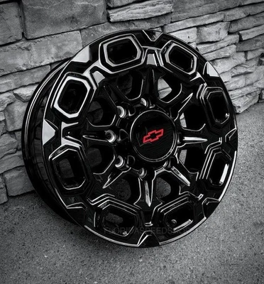 GLOSS BLACK HD 2500 Z71/LTZ 20X8.5" WHEELS 8 LUG  2011-2026 CHEVY SILVERADO Foto 1 de 4