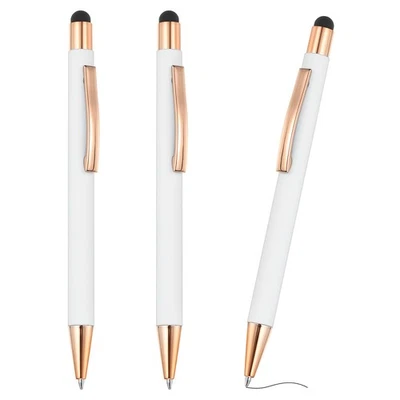 Ballpoint Pen with Stylus Tip, 3Pcs Black Ink Stylus Pen Style 2, White - Image 1 of 4