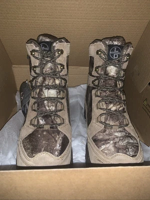 Lincoln Outfitter Mens Size 9 Wide Boots Grizzly Leather Camo Nylon Real tree - Image 1 of 4