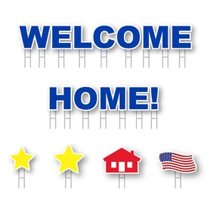 Yard Card Welcome Home Wasserdicht 16 Stck. Statement Gruß Schild Kit, Ständer ov... - Bild 1 von 9