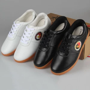 Genuine Leather Breathable Kung Fu Tai Chi Shoes Martial Art Shoes Wushu Sport - Picture 1 of 22