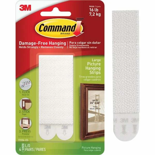 (36-4 ct)-Comando 3/4 in. x 3-5/8 pulgadas Percha para cuadros blanca entrelazada  Foto 1 de 1