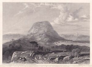 Mount Tabor, Antique engraved print by W Finden, c.1840