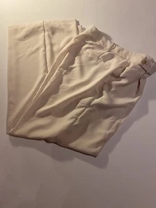 DKNY Pants Womens 16 Cream High Rise Work Wear Office Dress Wide Leg NWT - Picture 1 of 12